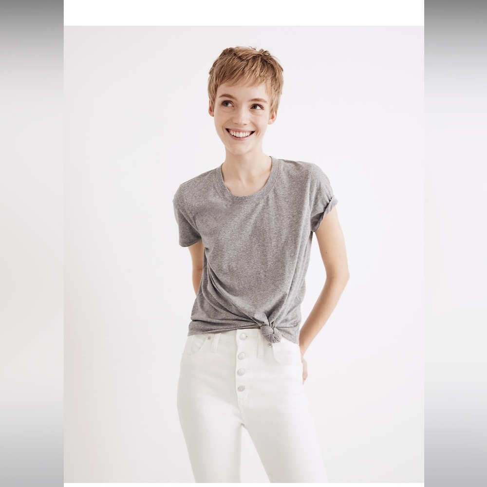 Madewell Triblend Knot-Front Tee